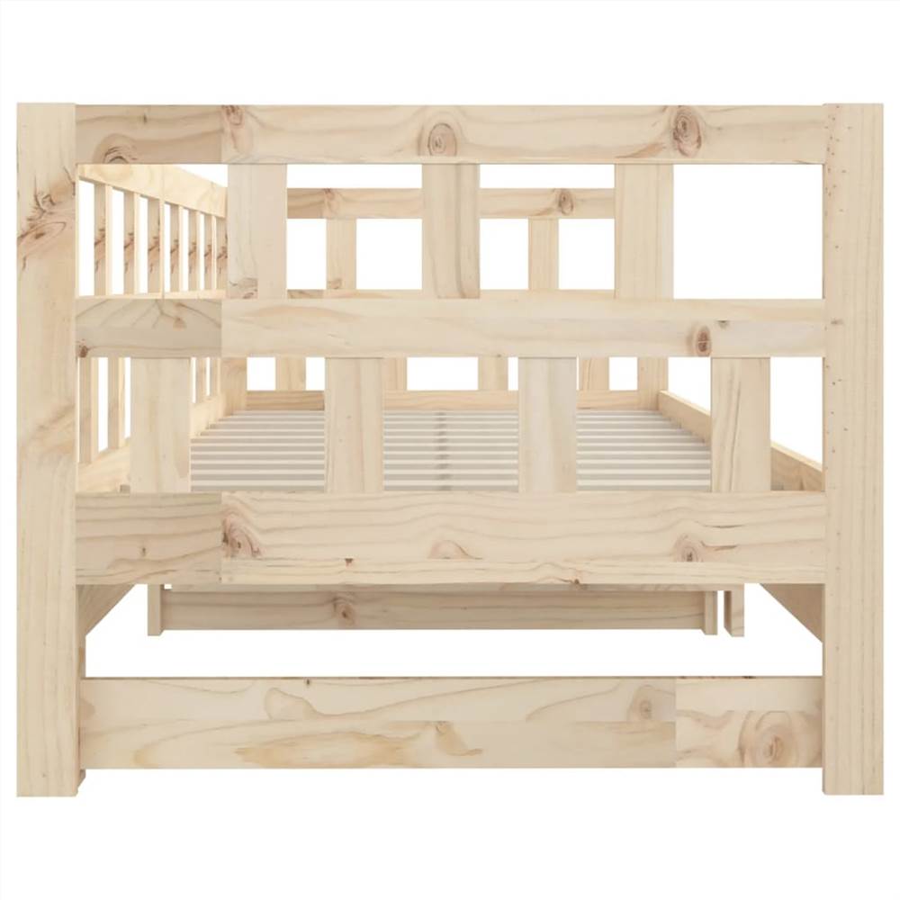 Pull-out Day Bed Solid Wood Pine 2x(90x200) Cm 16 Pull-out Day Bed Solid Wood Pine 2x(90x200) cm