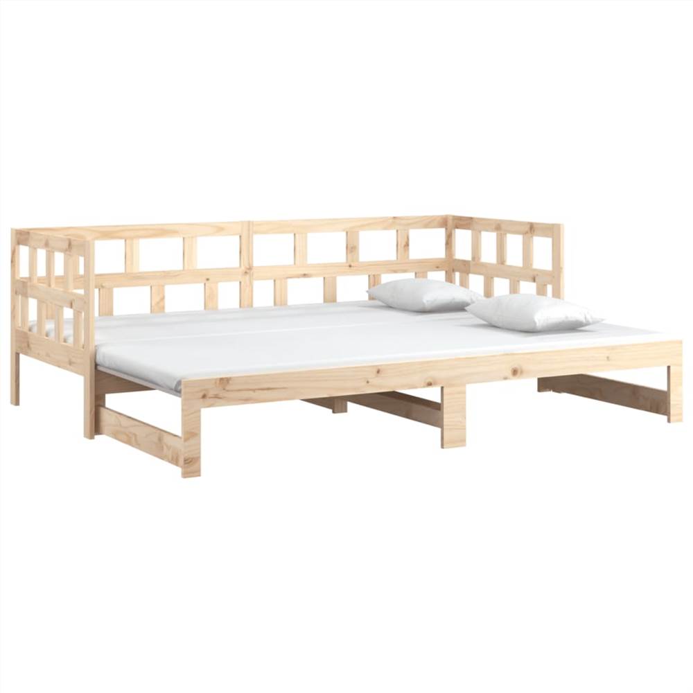 Pull-out Day Bed Solid Wood Pine 2x(90x200) Cm 8 Pull-out Day Bed Solid Wood Pine 2x(90x200) cm