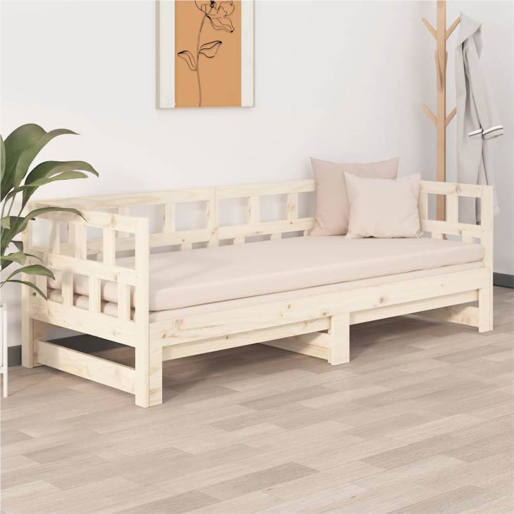 Pull-out Day Bed Solid Wood Pine 2x(90x200) Cm 9 Pull-out Day Bed Solid Wood Pine 2x(90x200) cm