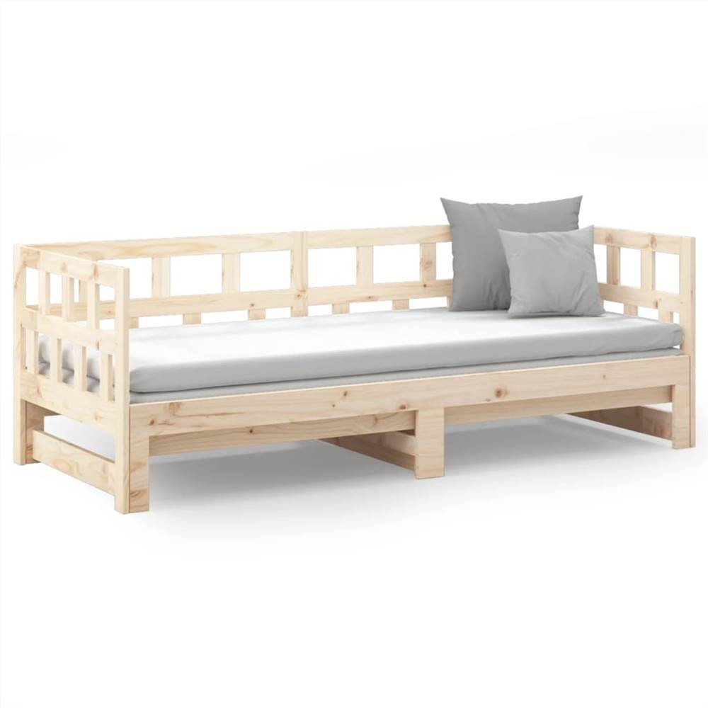 Pull-out Day Bed Solid Wood Pine 2x(90x200) Cm 10 Pull-out Day Bed Solid Wood Pine 2x(90x200) cm