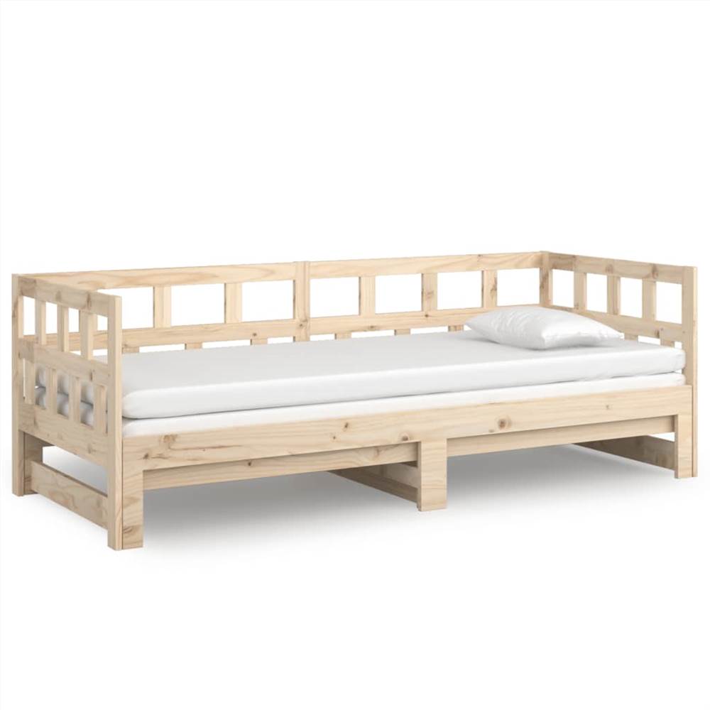 Pull-out Day Bed Solid Wood Pine 2x(90x200) Cm 11 Pull-out Day Bed Solid Wood Pine 2x(90x200) cm