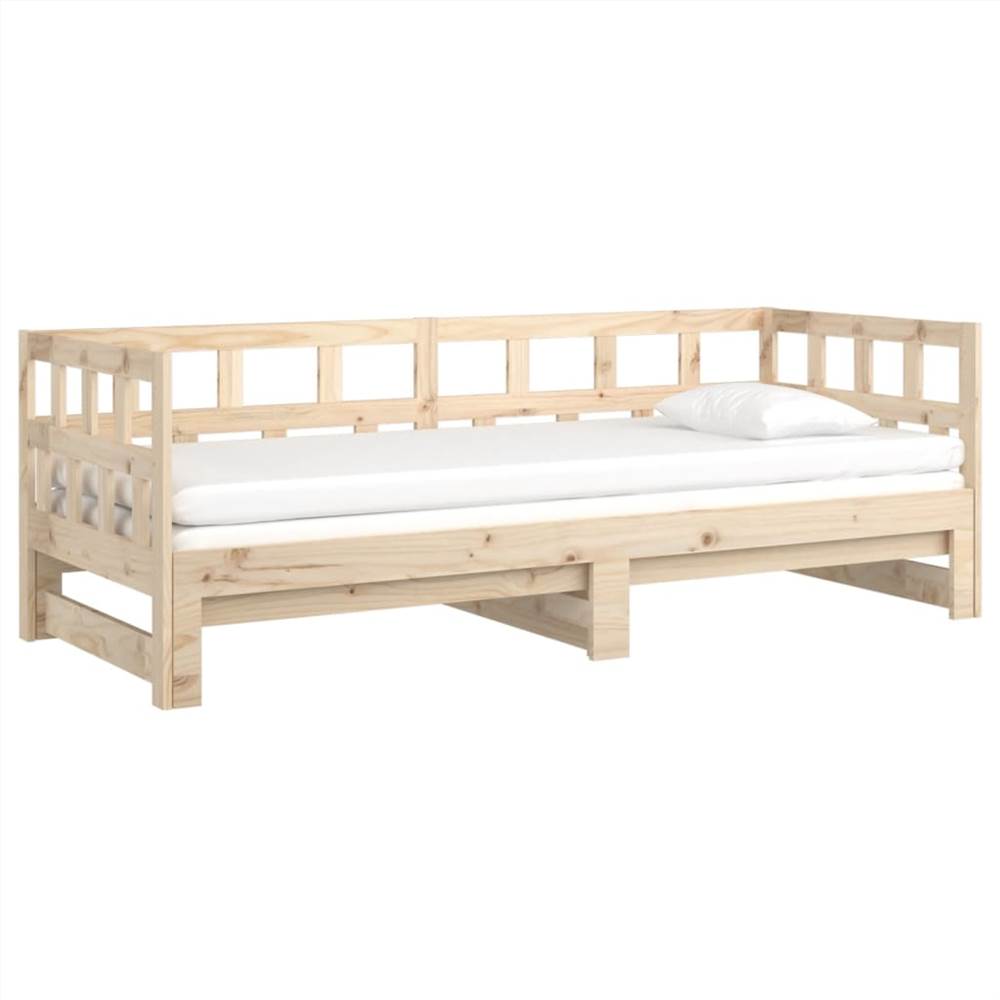 Pull-out Day Bed Solid Wood Pine 2x(90x200) Cm 12 Pull-out Day Bed Solid Wood Pine 2x(90x200) cm