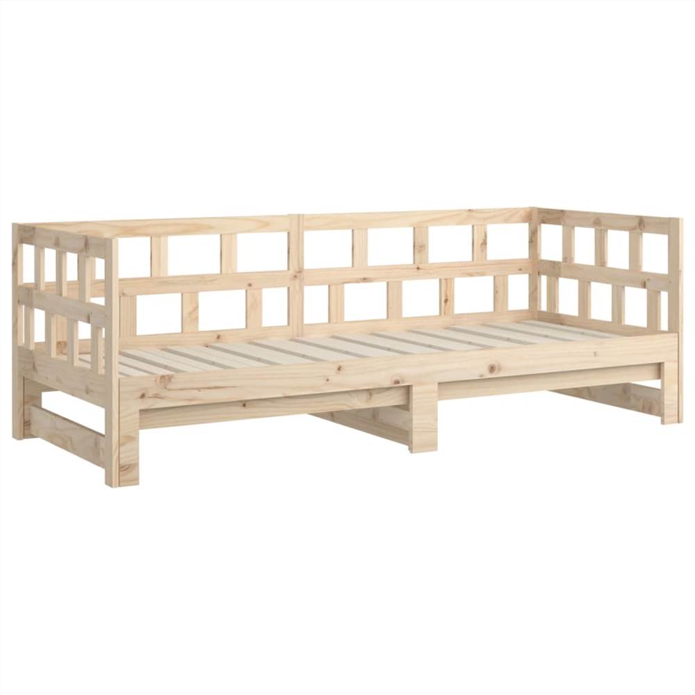 Pull-out Day Bed Solid Wood Pine 2x(90x200) Cm 15 Pull-out Day Bed Solid Wood Pine 2x(90x200) cm
