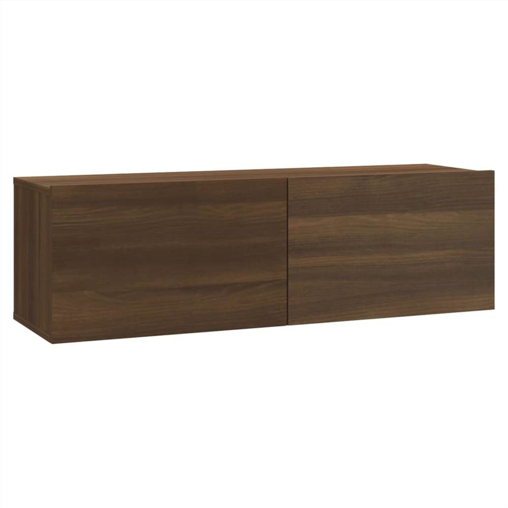 Wall-mounted TV Cabinet Set Brown Oak Engineered Wood