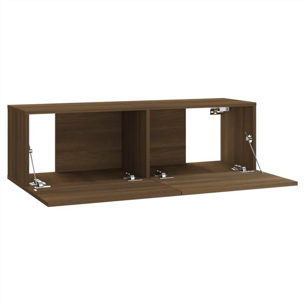 Wall-mounted TV Cabinet Set Brown Oak Engineered Wood