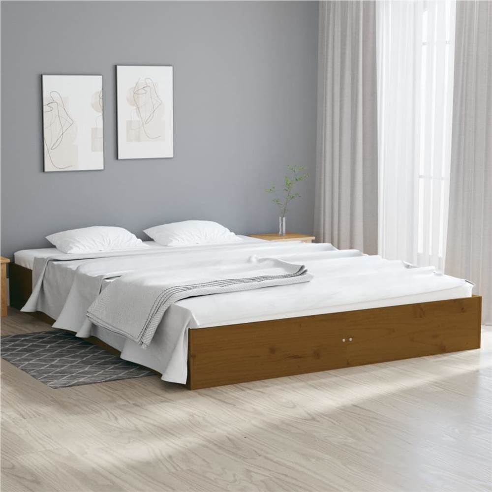 

Bed Frame Honey Brown Solid Wood 160x200 cm