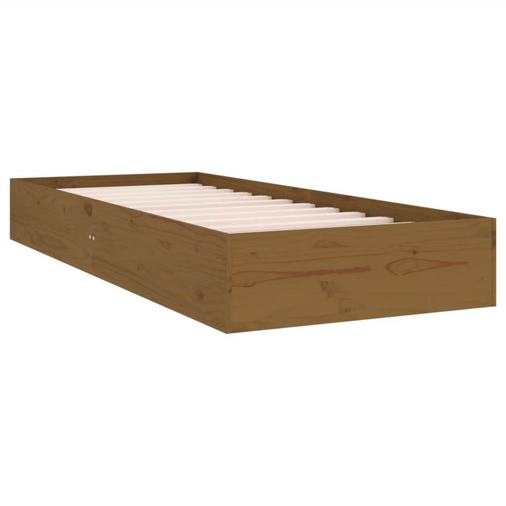 Bed Frame Honey Brown Solid Wood 75x190 cm 2FT6 Small Single
