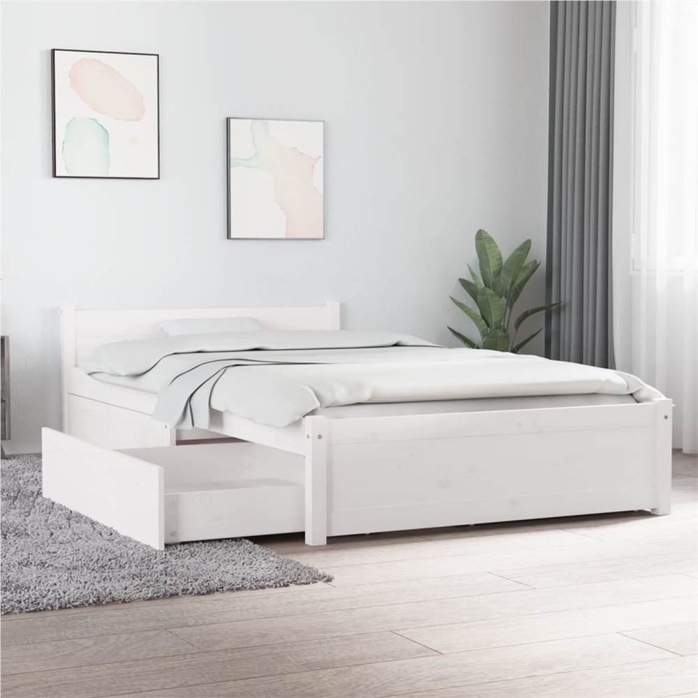 

Bed Frame with Drawers White 100x200 cm