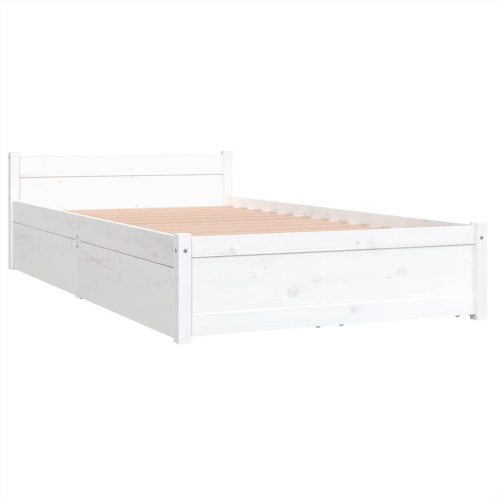 Bed Frame with Drawers White 100x200 cm