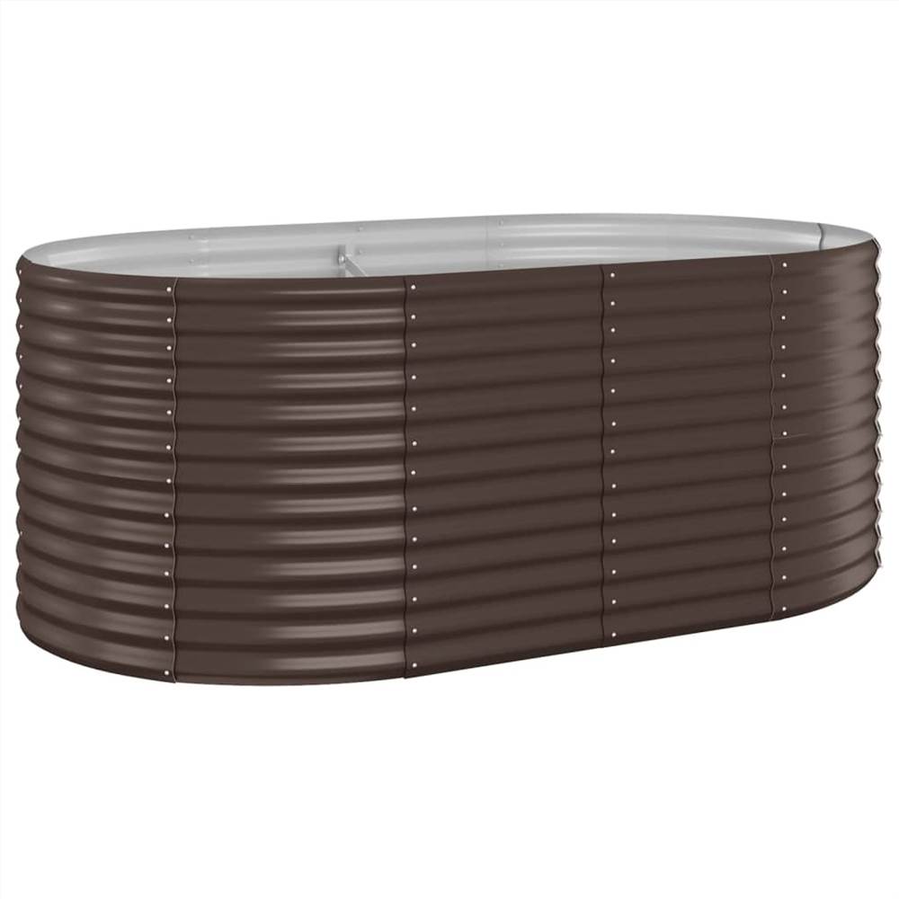 Garden Planter Powder-coated Steel 175x100x68 cm Brown