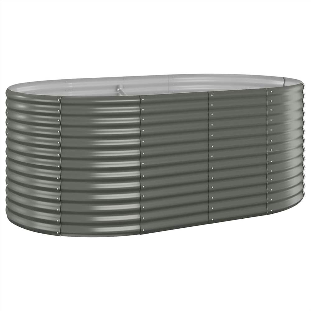 Garden Planter Powder-coated Steel 175x100x68 cm Grey
