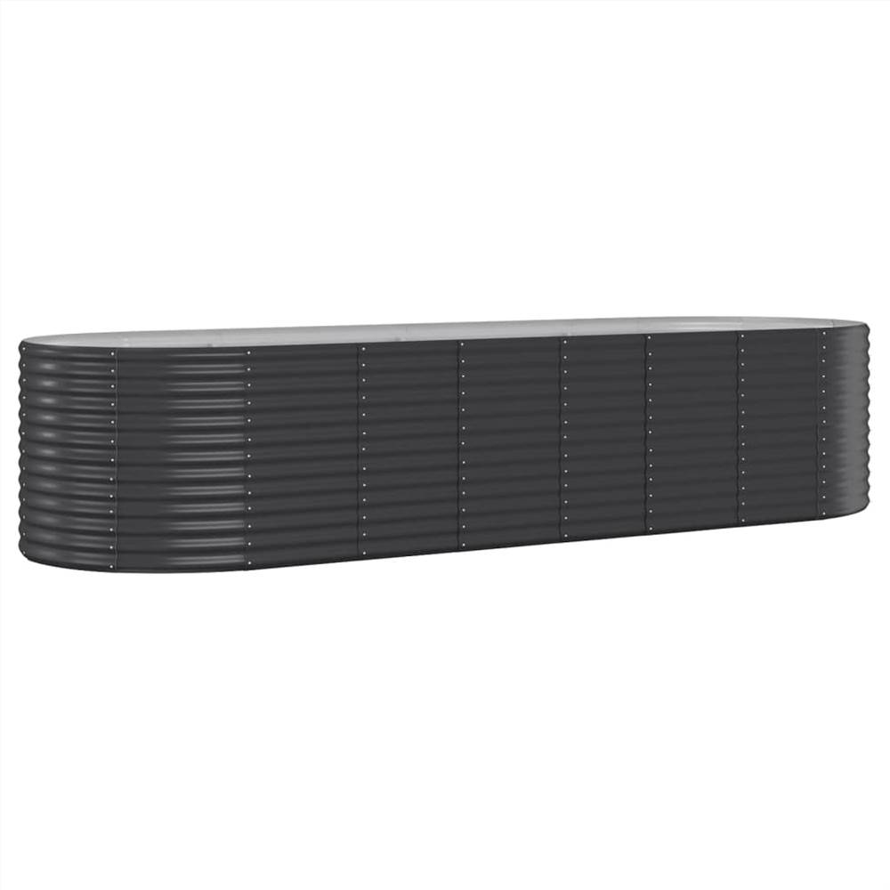 Garden Planter Powder-coated Steel 322x100x68 cm Anthracite