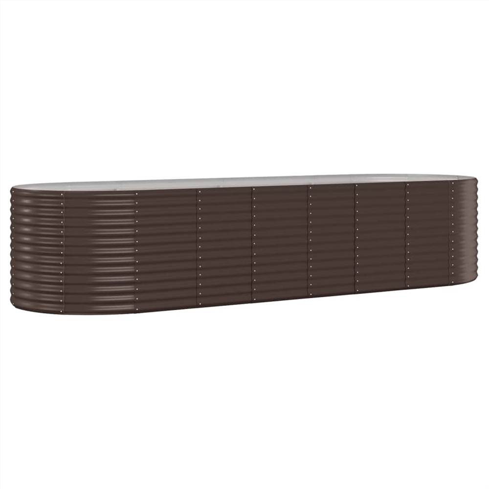 Garden Planter Powder-coated Steel 322x100x68 cm Brown