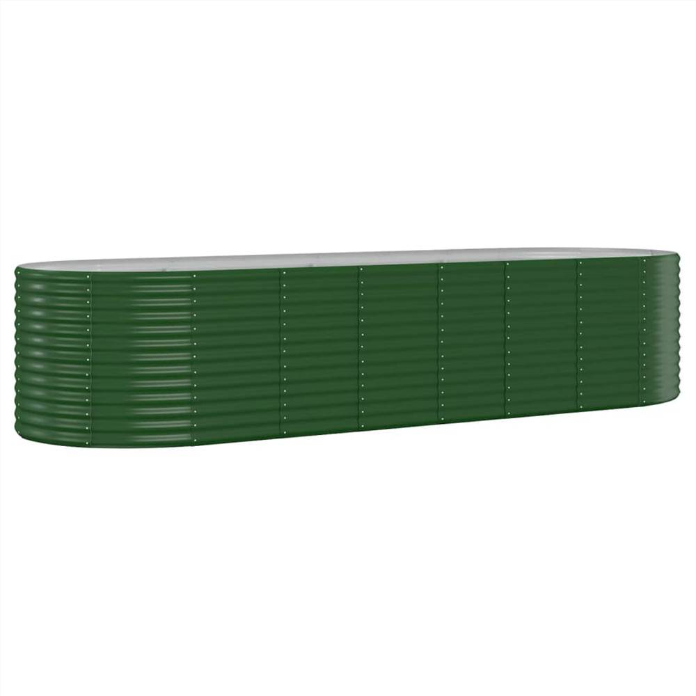 Garden Planter Powder-coated Steel 322x100x68 cm Green