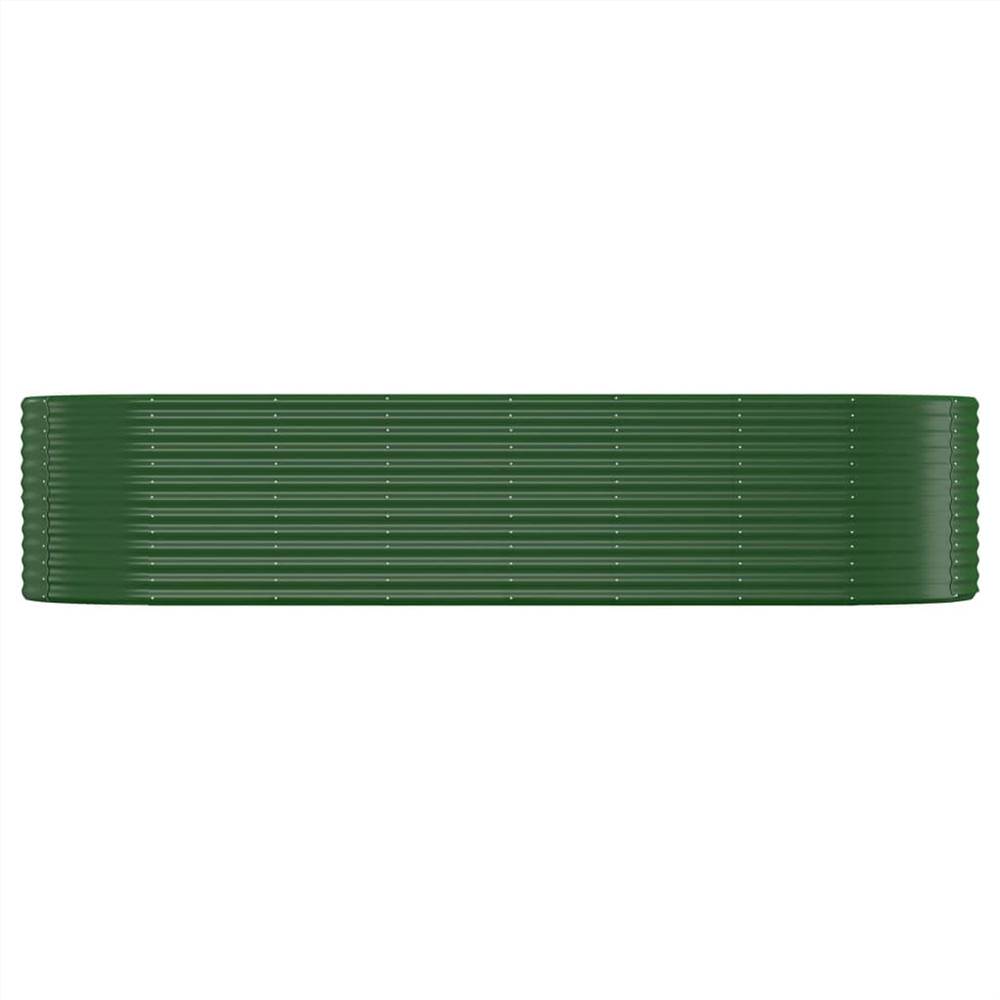 Garden Planter Powder-coated Steel 322x100x68 cm Green