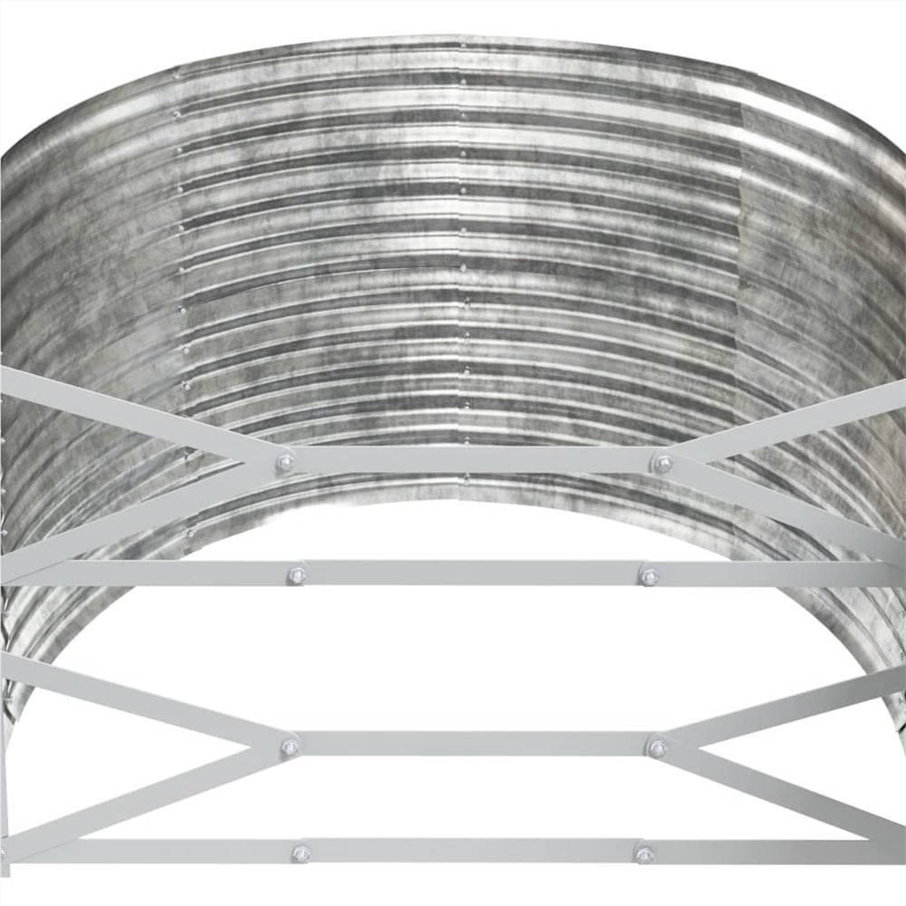 Garden Planter Powder-coated Steel 322x100x68 cm Silver