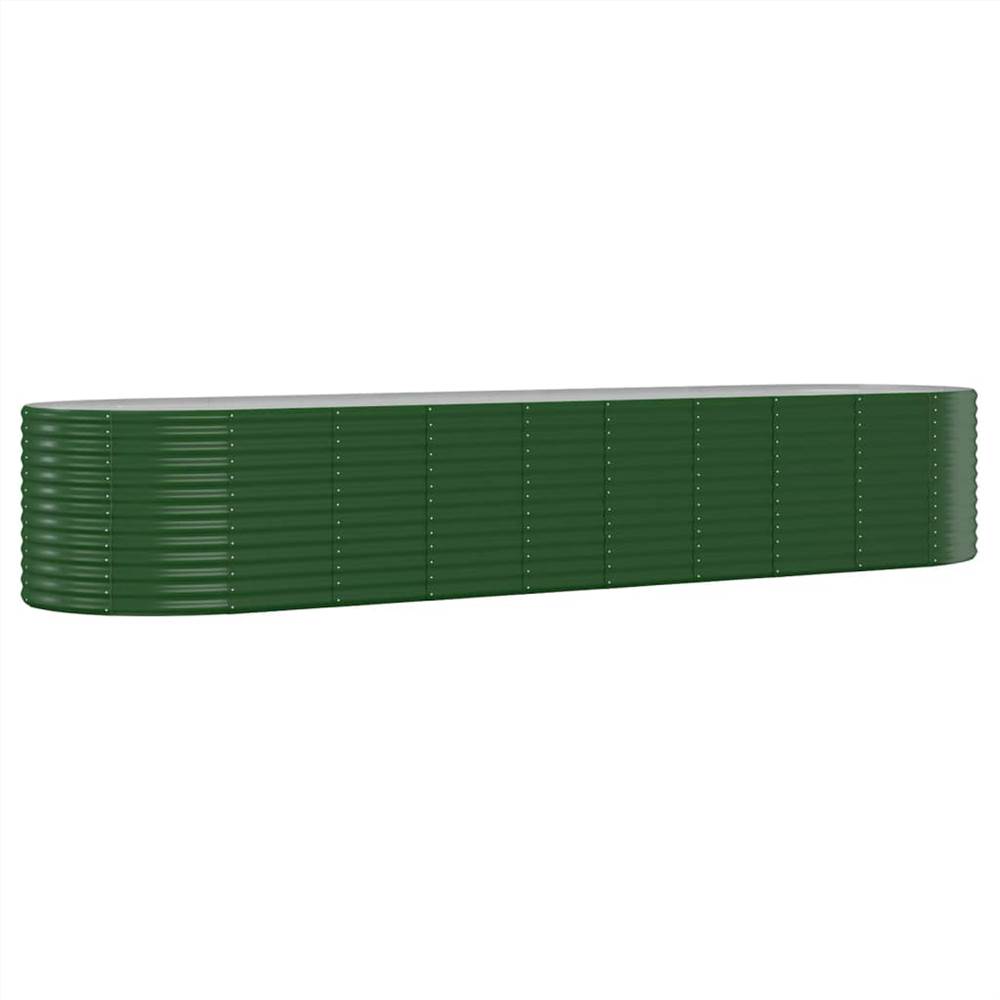 Garden Planter Powder-coated Steel 396x100x68 cm Green