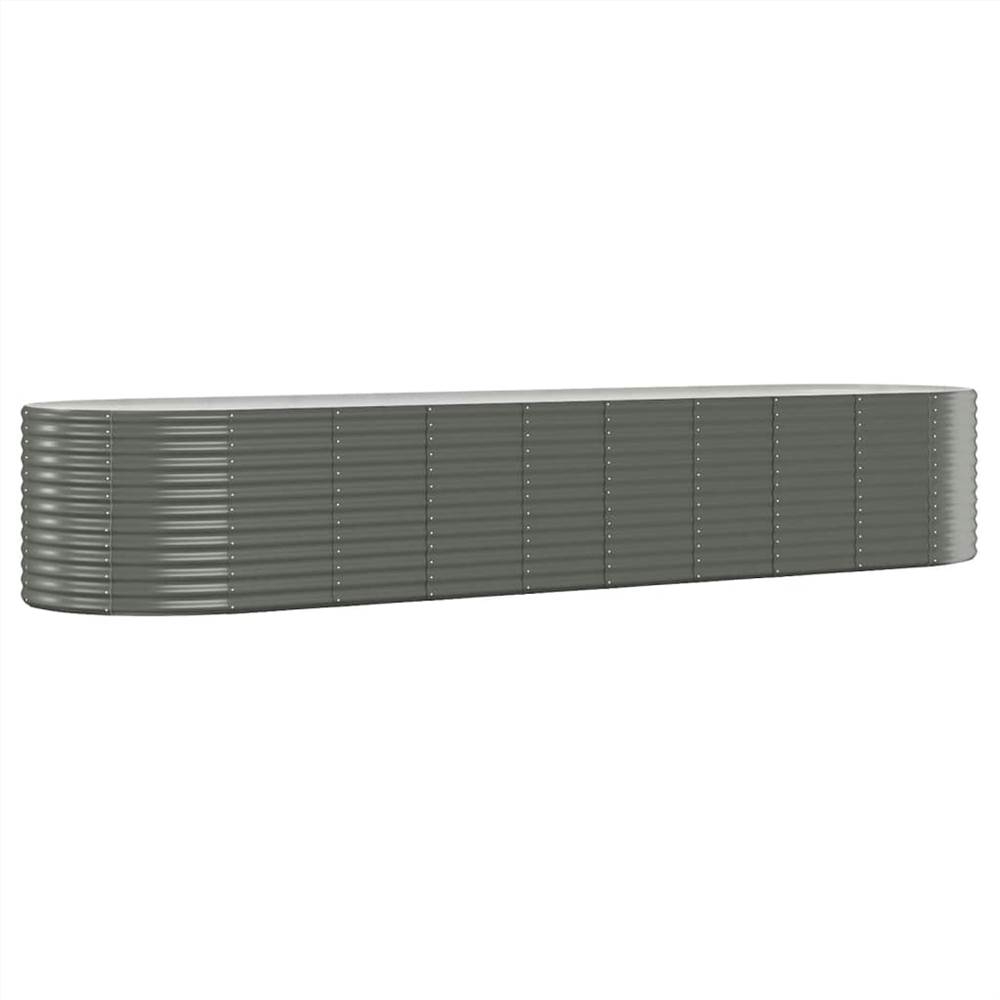 Garden Planter Powder-coated Steel 396x100x68 cm Grey