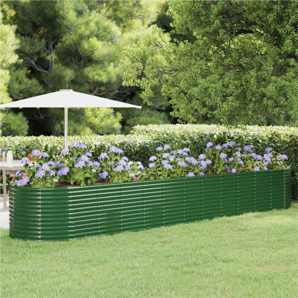 Garden Planter Powder-coated Steel 507x100x68 cm Green