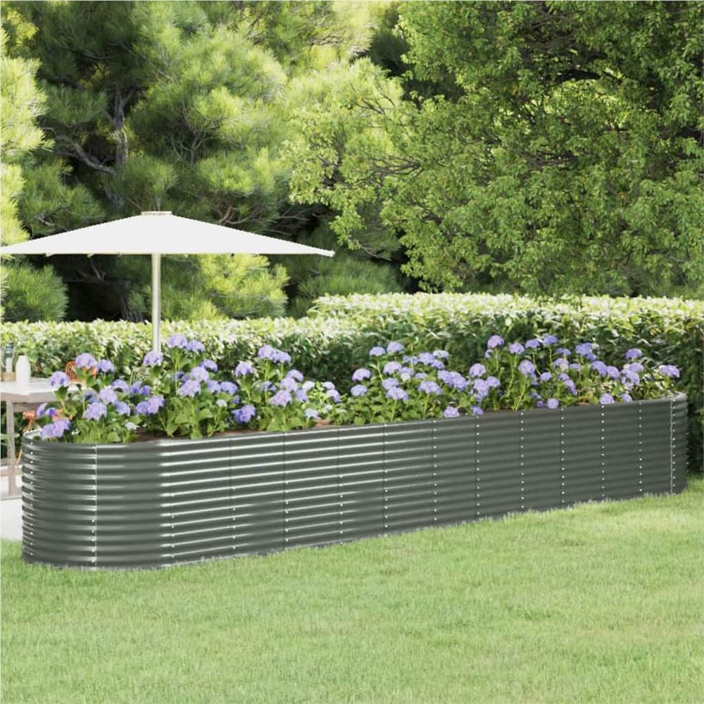 Garden Planter Powder-coated Steel 507x100x68 cm Grey