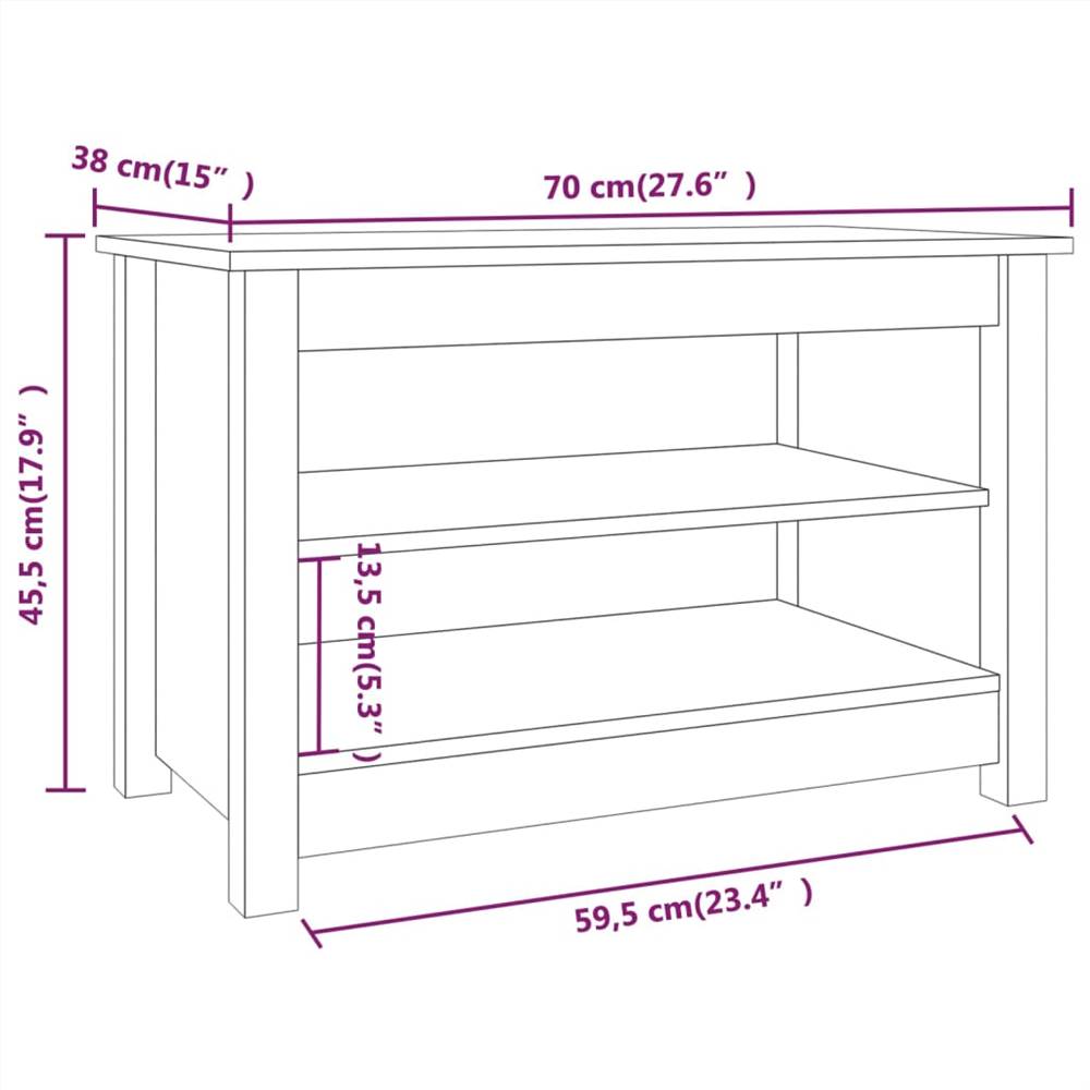 Shoe Bench Grey 70x38x45.5 cm Solid Wood Pine
