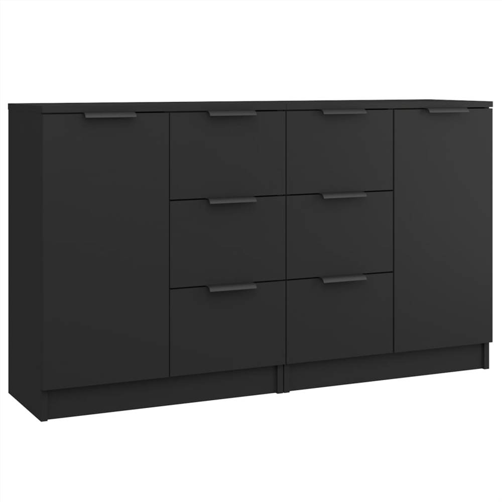 Sideboards 2 Pcs Black 60x30x70 Cm Engineered Wood 7 Sideboards 2 pcs Black 60x30x70 cm Engineered Wood
