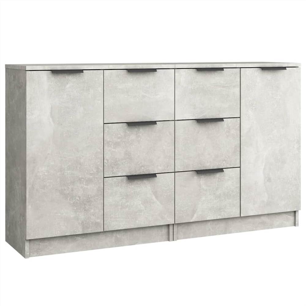 Sideboards 2 pcs Concrete Grey 60x30x70 cm Engineered Wood