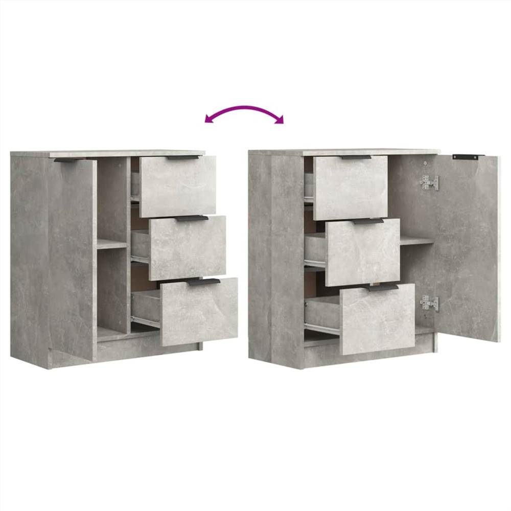Sideboards 2 pcs Concrete Grey 60x30x70 cm Engineered Wood