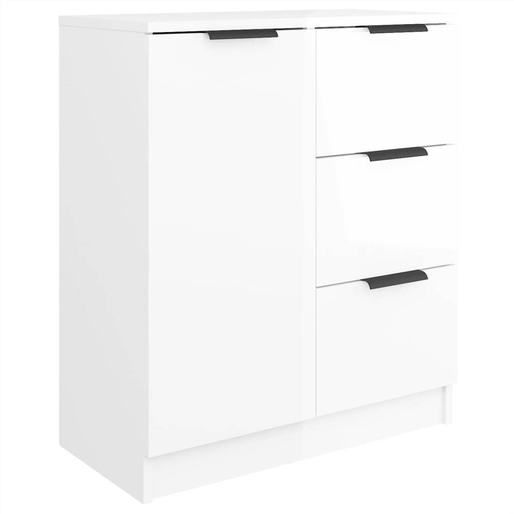 Sideboards 2 pcs High Gloss White 60x30x70 cm Engineered Wood