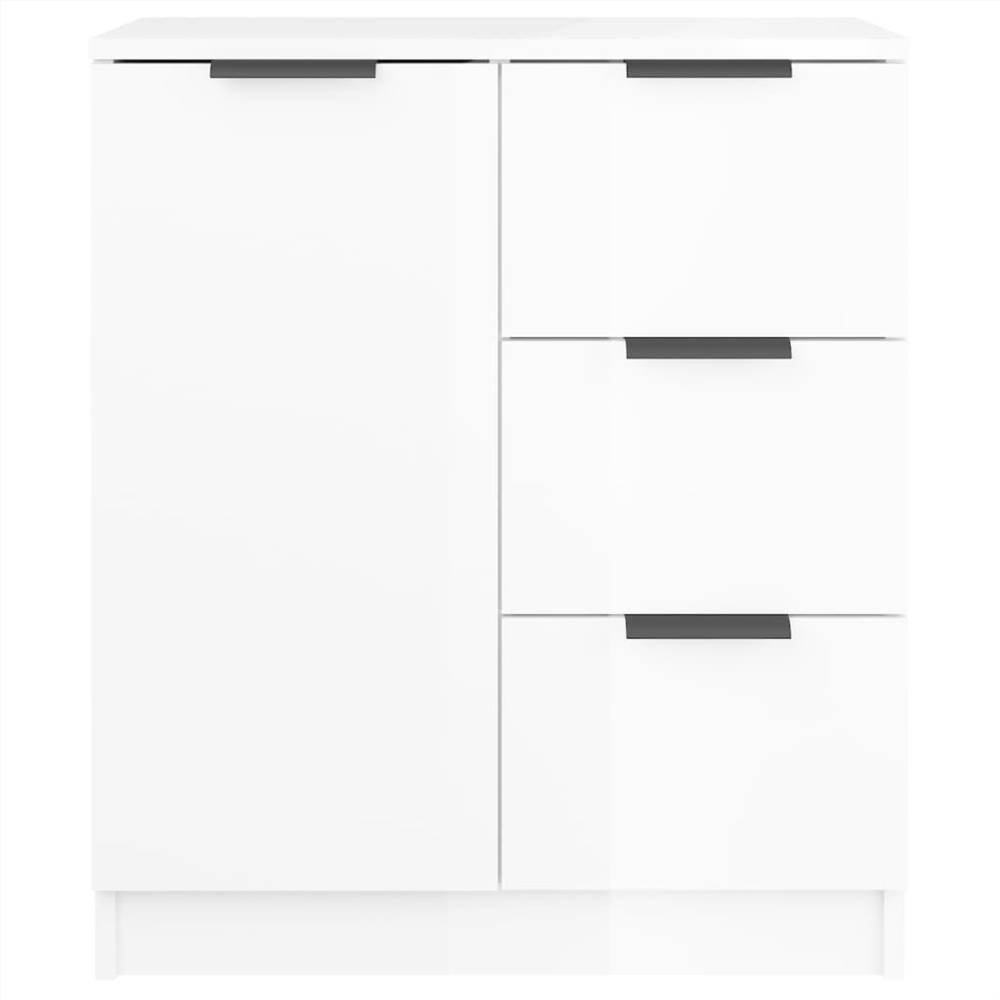 Sideboards 2 pcs High Gloss White 60x30x70 cm Engineered Wood