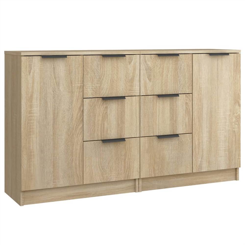 Sideboards 2 pcs Sonoma Oak 60x30x70 cm Engineered Wood