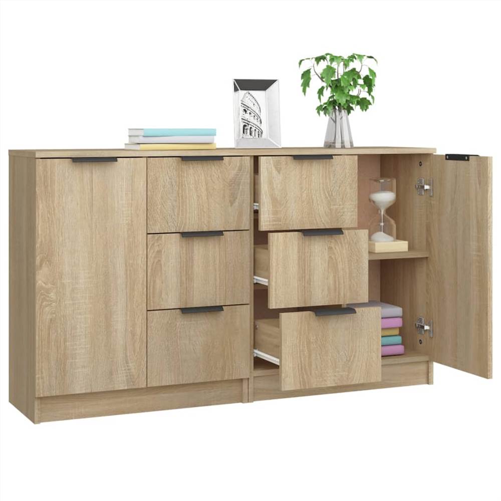 Sideboards 2 pcs Sonoma Oak 60x30x70 cm Engineered Wood