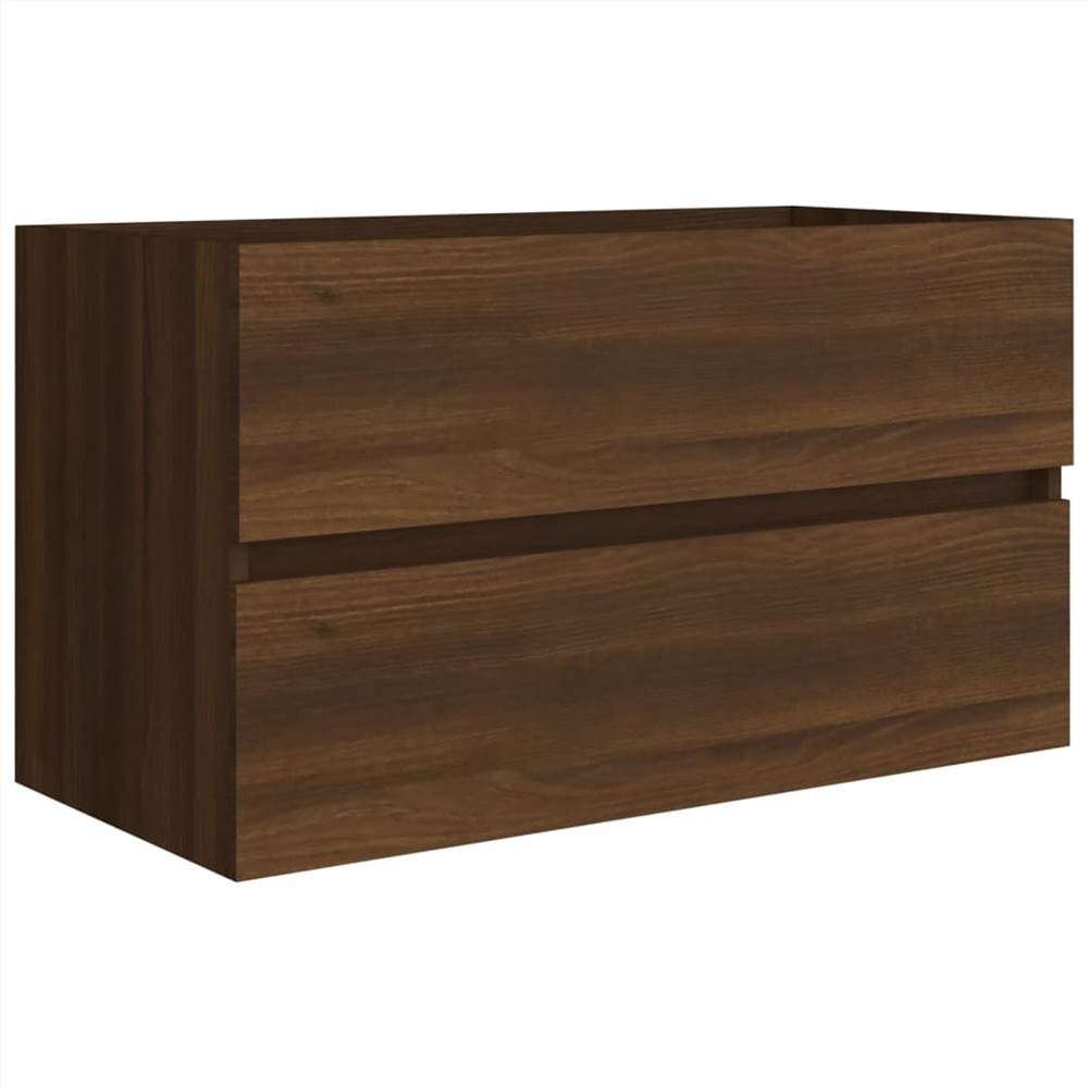 Sink Cabinet with Built-in Basin Brown Oak Engineered Wood