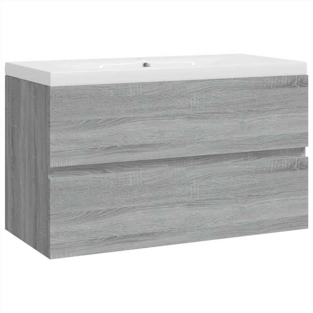 Sink Cabinet with Built-in Basin Grey Sonoma Engineered Wood