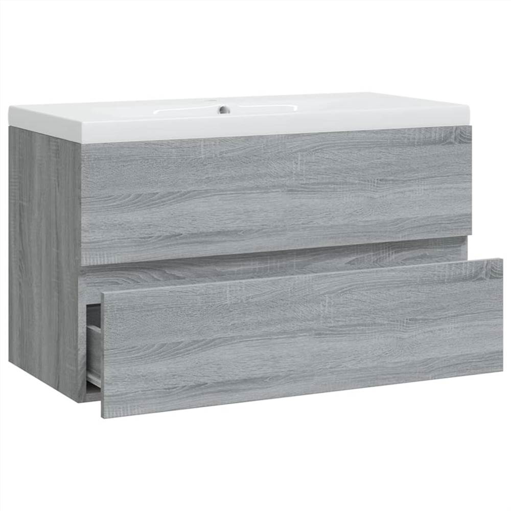 Sink Cabinet with Built-in Basin Grey Sonoma Engineered Wood