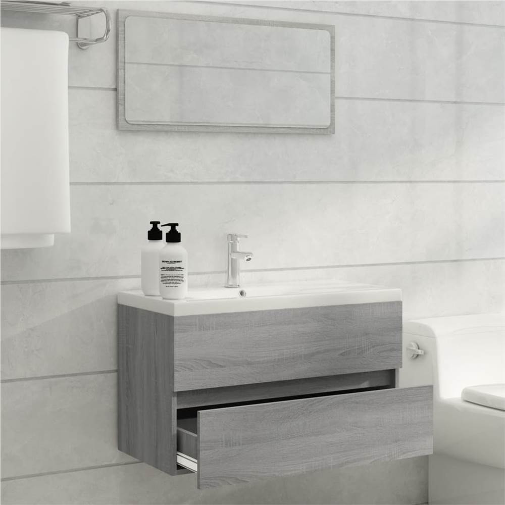 Sink Cabinet with Built-in Basin Grey Sonoma Engineered Wood