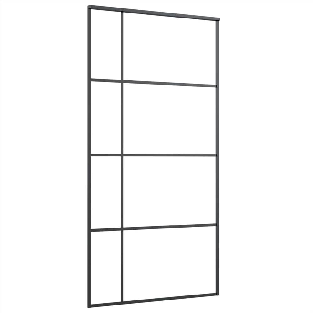 Sliding Door ESG Glass and Aluminium 102.5x205 cm Black