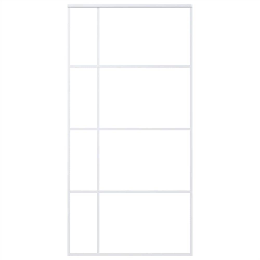 Sliding Door Frosted ESG Glass And Aluminium 102.5x205 Cm White 9 Sliding Door Frosted ESG Glass and Aluminium 102.5x205 cm White