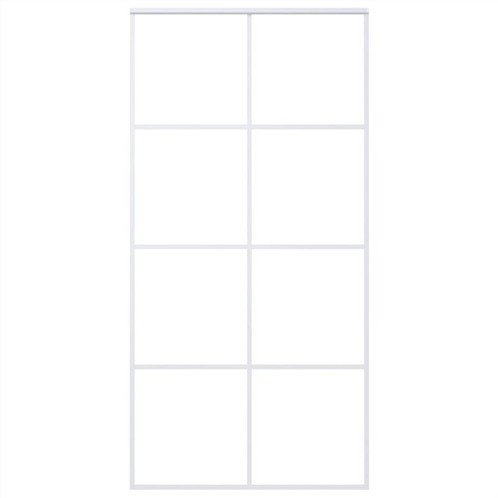 Sliding Door Frosted ESG Glass and Aluminium 102.5x205 cm White