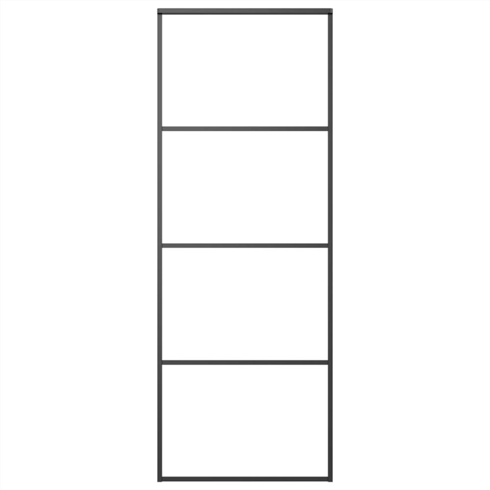 Sliding Door Frosted ESG Glass And Aluminium 76x205 Cm Black 8 Sliding Door Frosted ESG Glass and Aluminium 76x205 cm Black