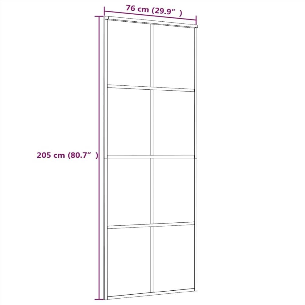 Sliding Door Frosted ESG Glass and Aluminium 76x205 cm White