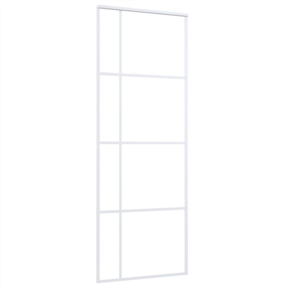 Sliding Door Frosted ESG Glass and Aluminium 76x205 cm White
