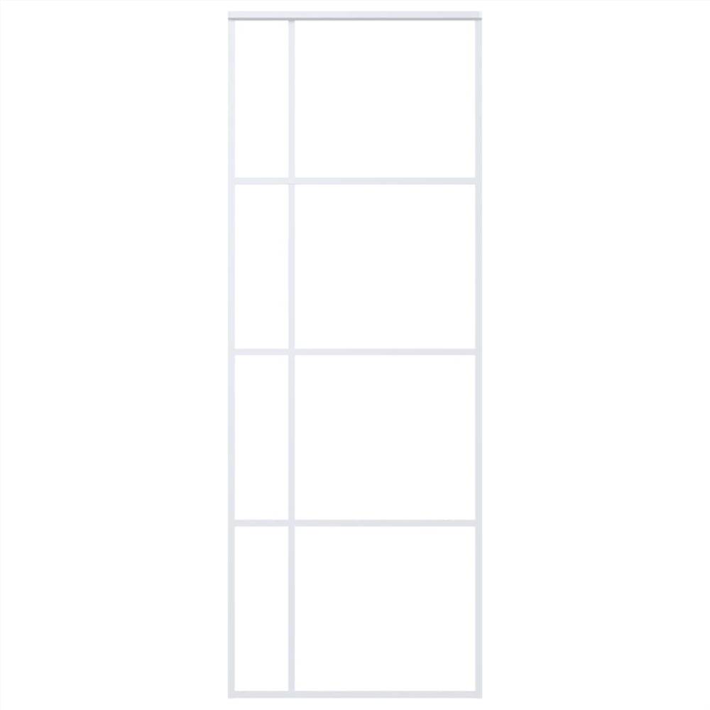 Sliding Door Frosted ESG Glass and Aluminium 76x205 cm White