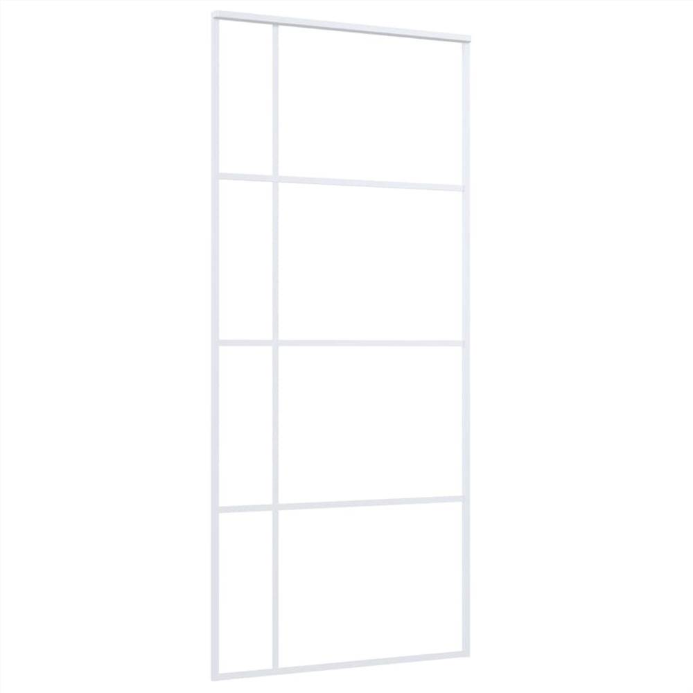 Sliding Door Frosted ESG Glass and Aluminium 90x205 cm White