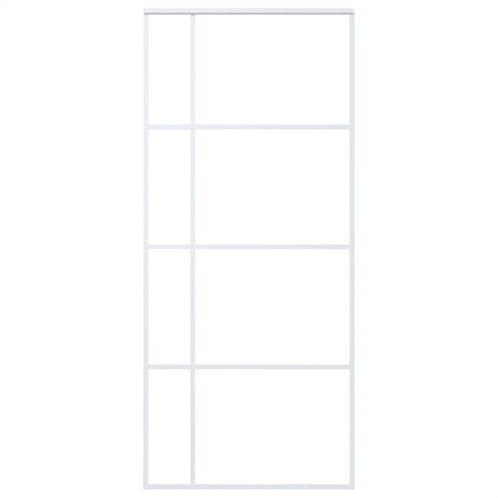 Sliding Door Frosted ESG Glass and Aluminium 90x205 cm White