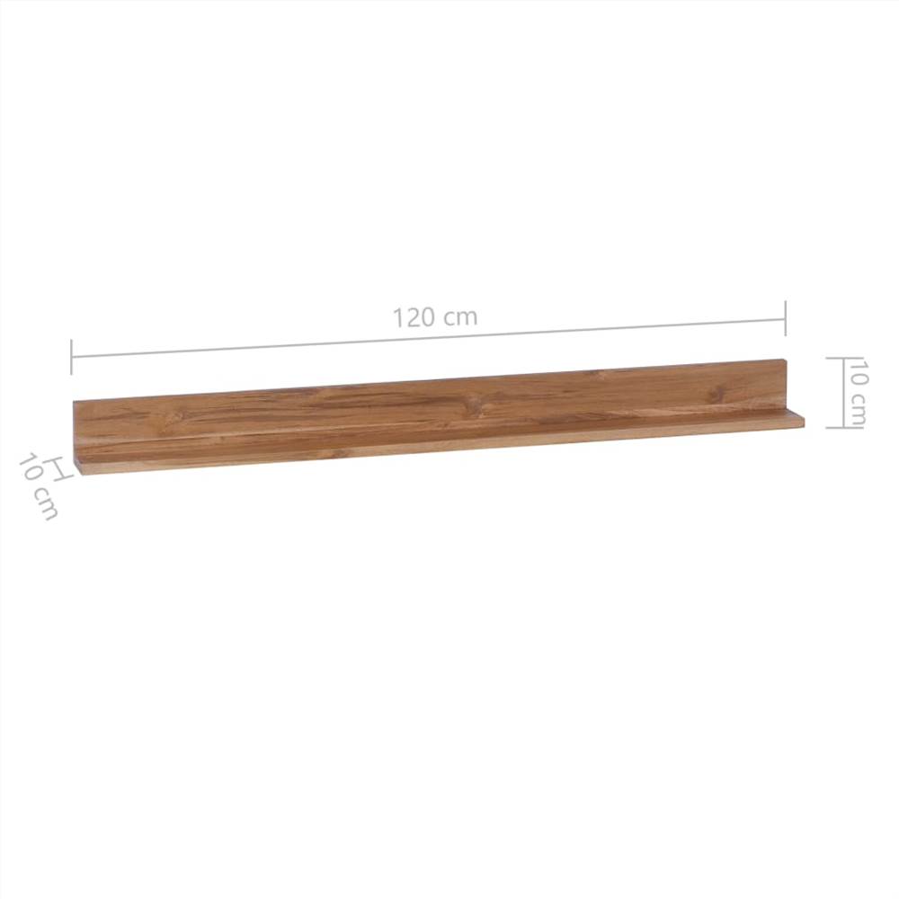 Wall Shelves 2 pcs 120x10x10 cm Solid Teak Wood
