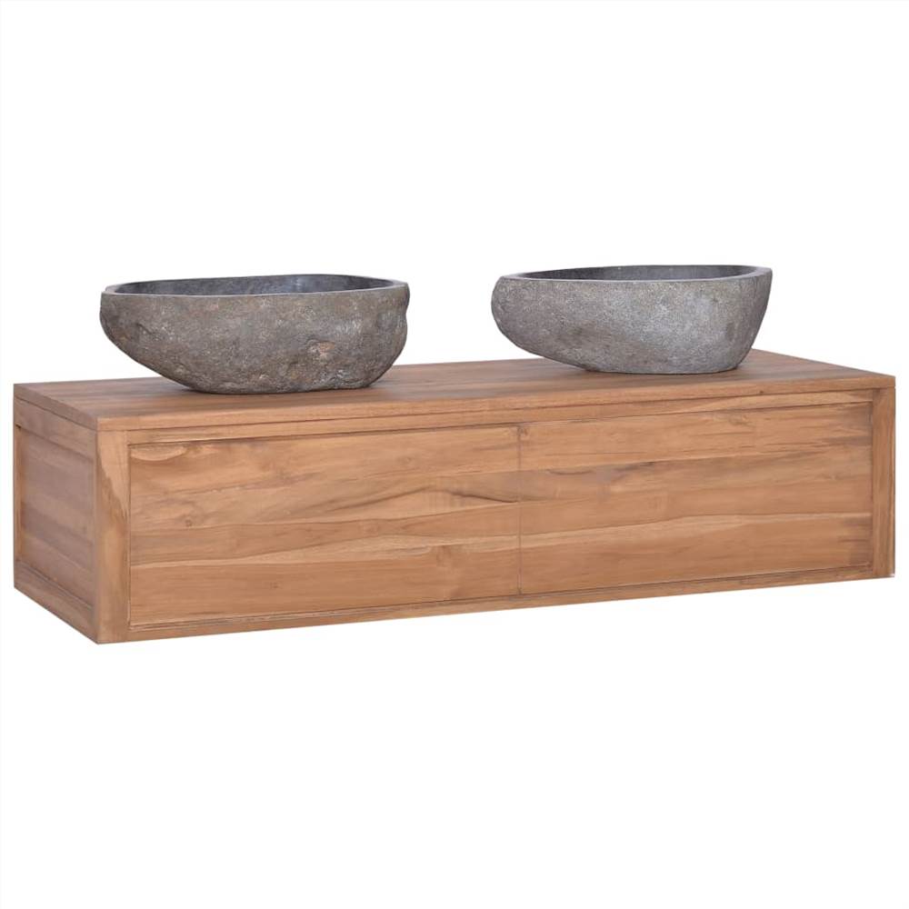 

Wall-mounted Bathroom Cabinet 120x45x30 cm Solid Teak Wood
