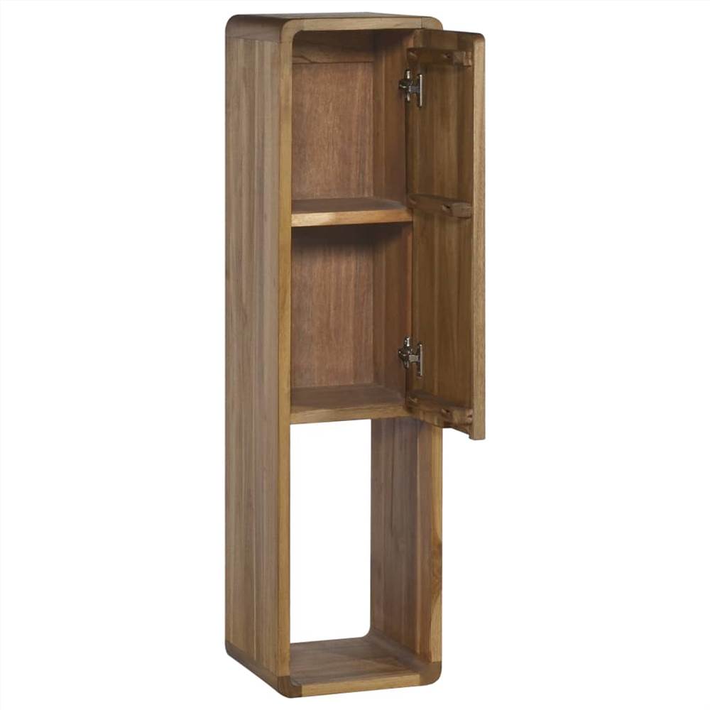 Wallmounted Bathroom 25x25x100 cm Solid Teak Wood