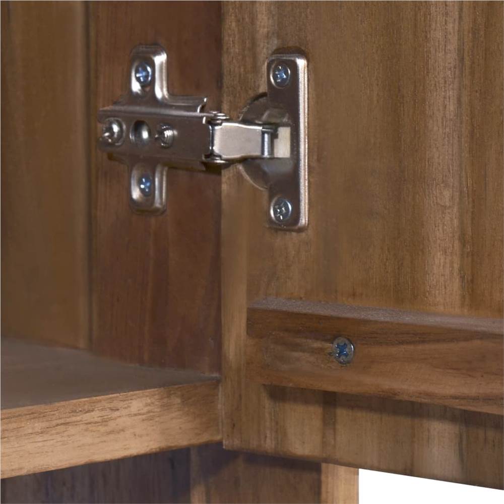 Wallmounted Bathroom 25x25x100 cm Solid Teak Wood