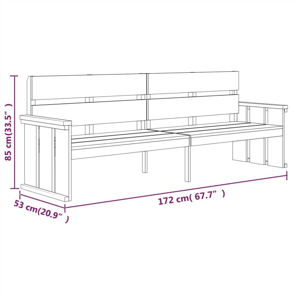 3 Piece Garden Dining Set Impregnated Solid Wood Pine